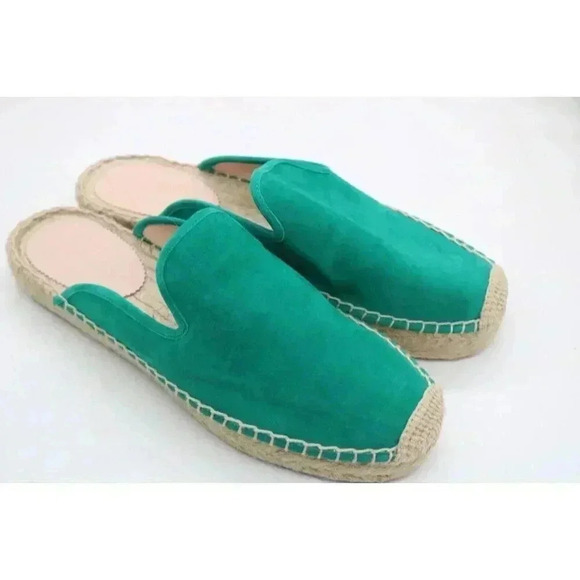J. Crew Emerald Green Suede Mule Slides-Size 9.5-New w/o Tags - Picture 1 of 8